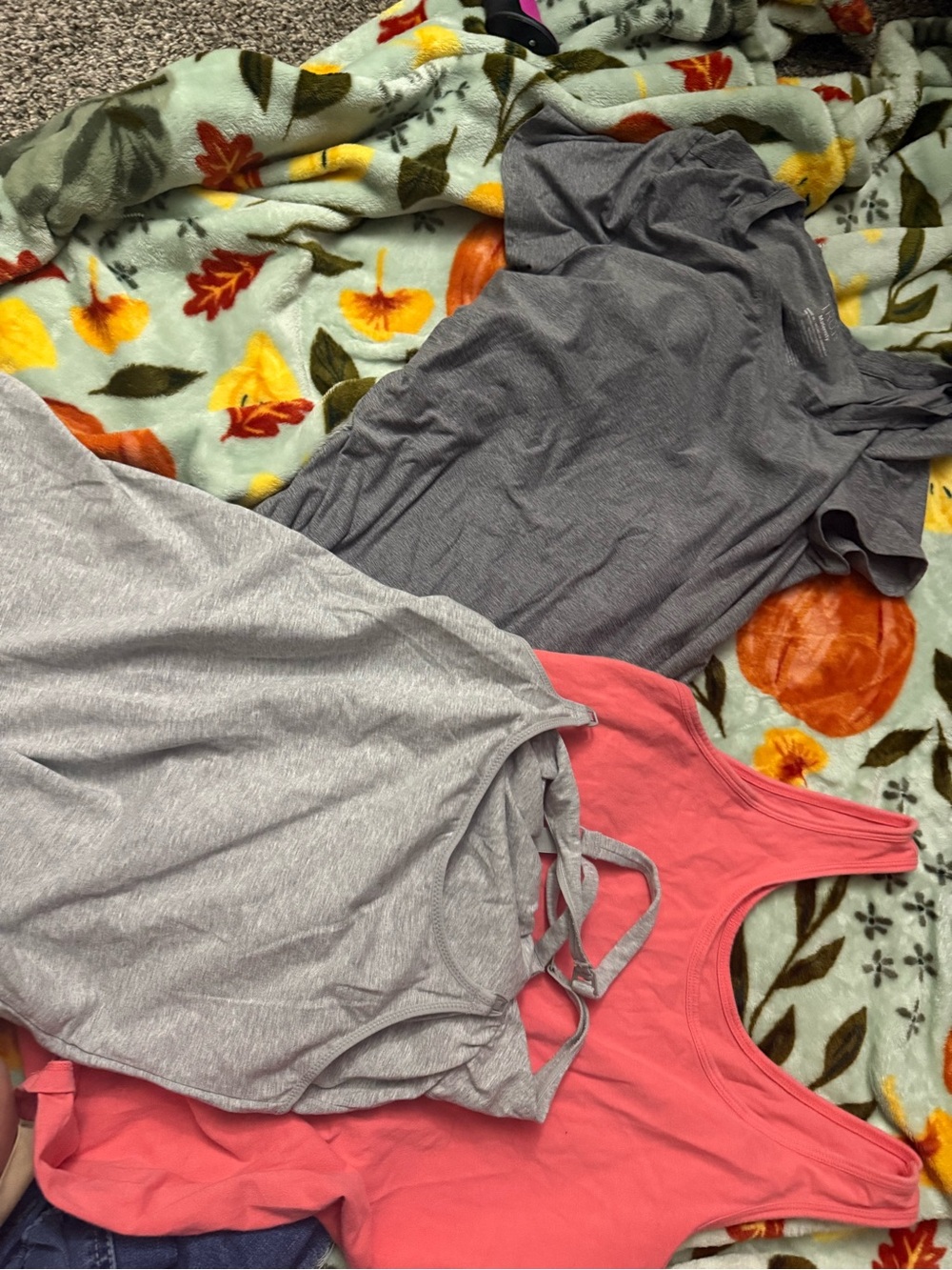 Maternity Women’s Casual Tank & Tee Pack - Coral, Light Gray, Charcoal